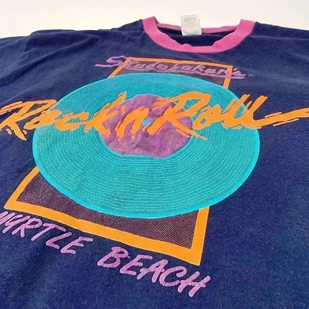 Vintage Single-Stitch 90s Studebakers Rock n Roll Tee Shirt - XL - Picture 3 of 6